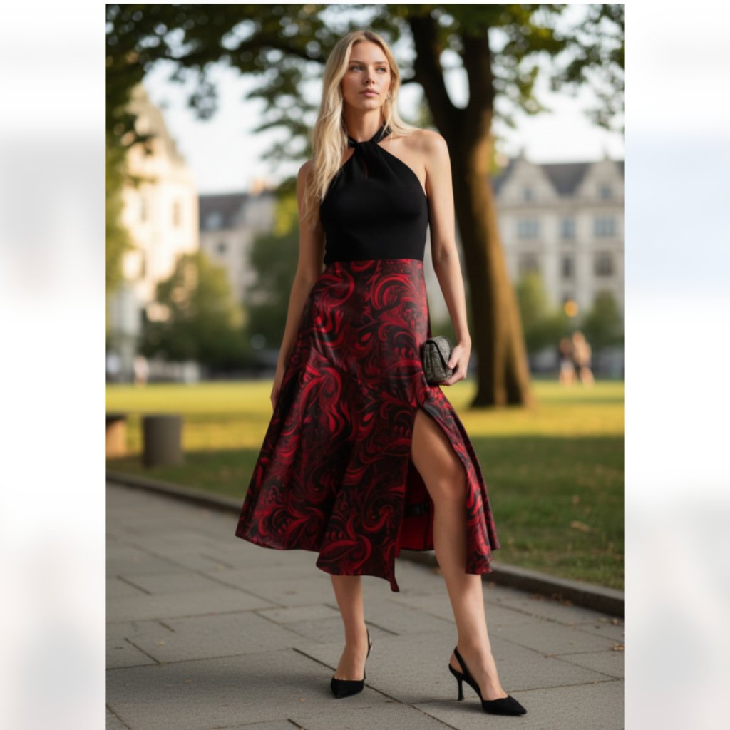 Nwt Ted Baker London Rosieo Twist Knit Bodice Midi Dress 6 (Fits Like 16-18 Us)